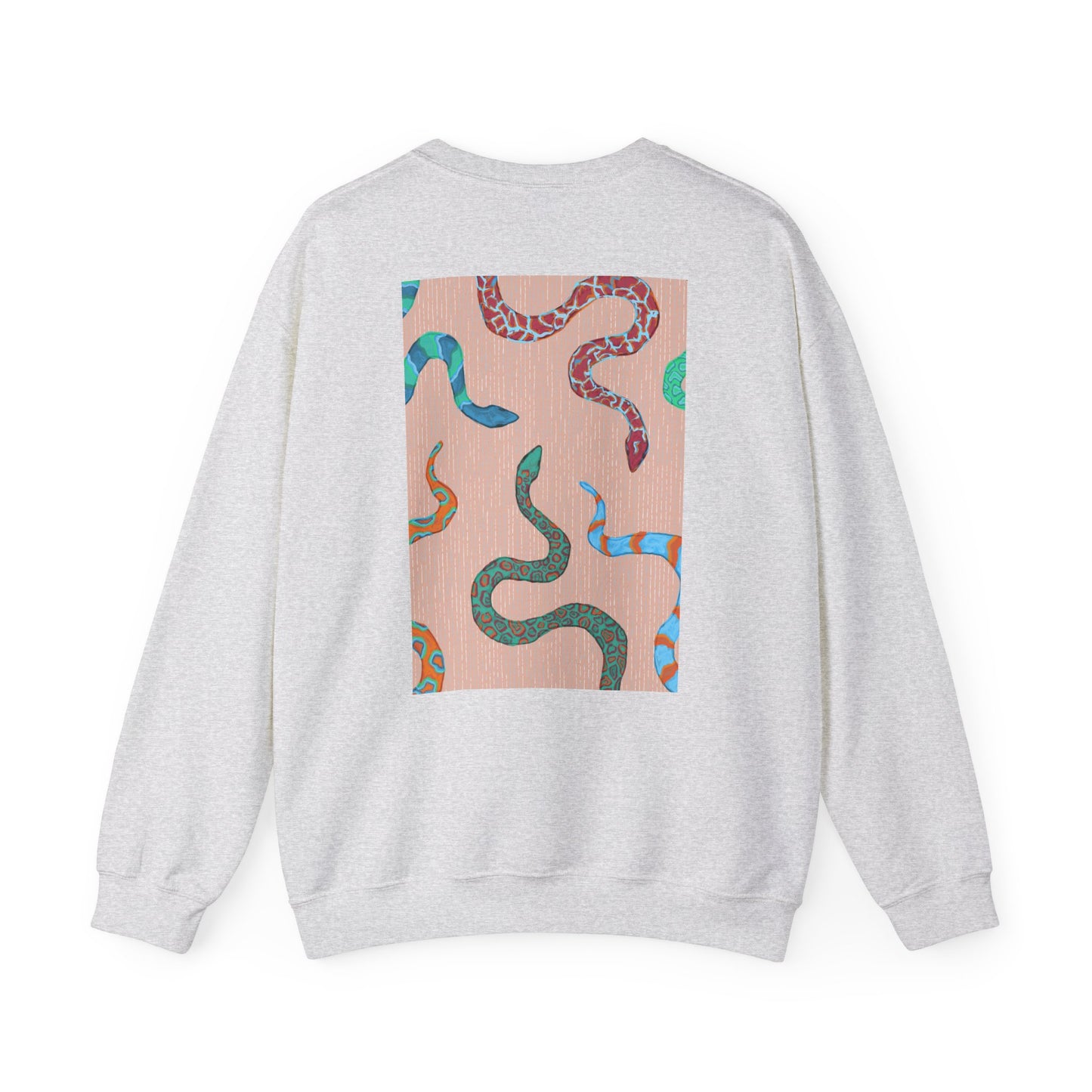 Funky Snake Unisex Crewneck Sweatshirt, Cozy Apparel, Unique Gift, Snake Art, Relaxed Style, Perfect for Casual Outings