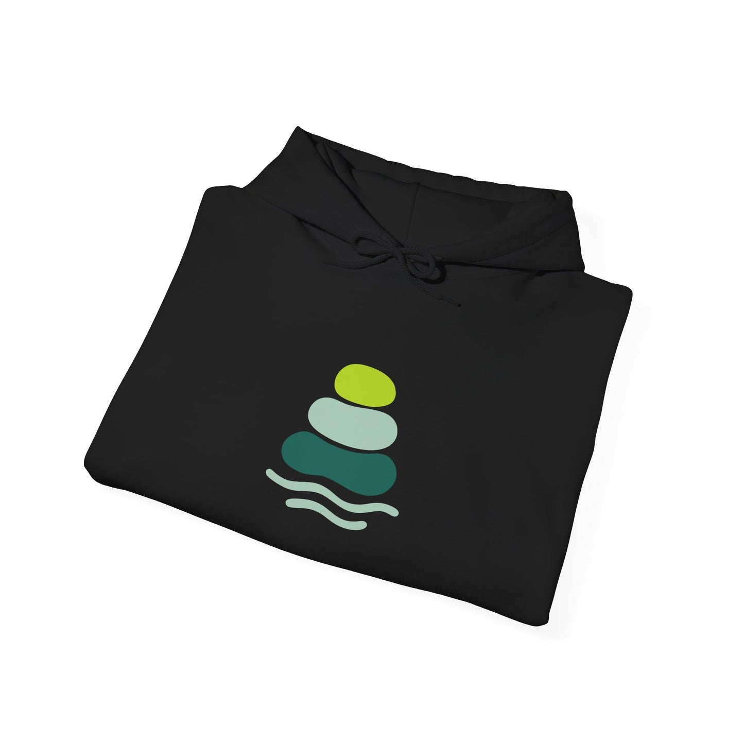Serene Stacked Stones Hoodie, Unisex Sweatshirt for Mindfulness, Cozy Layer for Relaxation, Gift for Yoga Lovers, Perfect for Meditation
