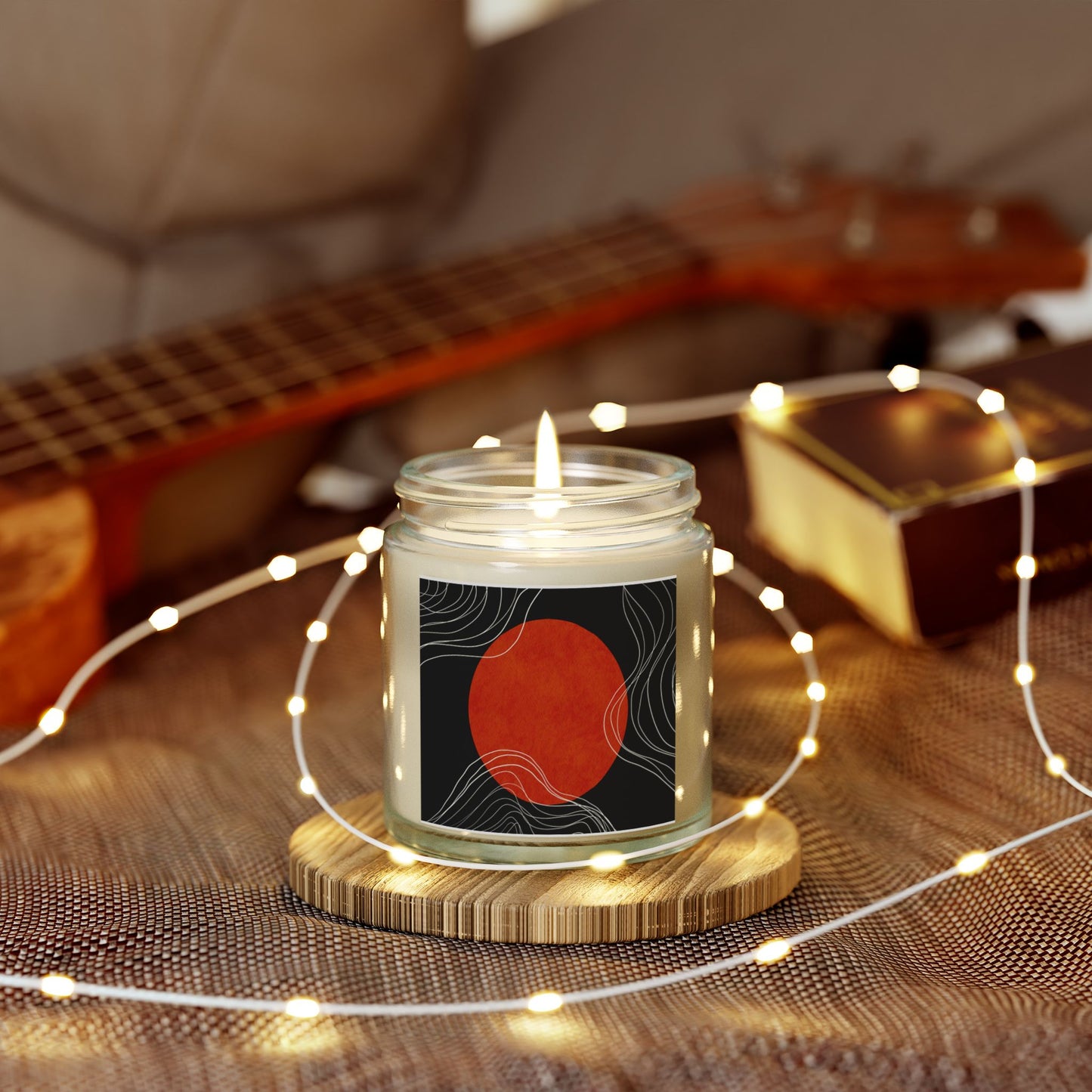 Artistic Scented Candle - Coconut Apricot Wax, Abstract Home Decor, Relaxation Gift, Aromatherapy, Modern Candle Holder