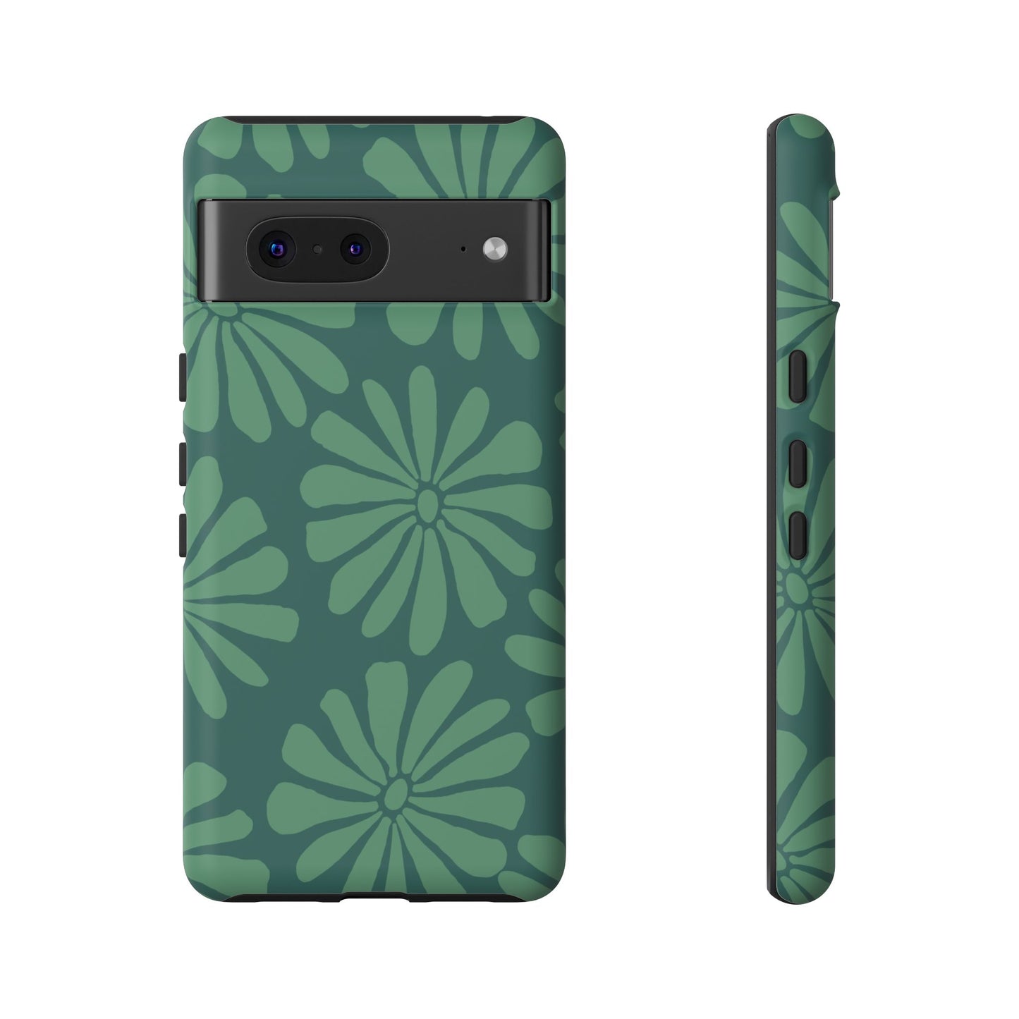 Stylish iPhone Case, Floral Phone Cover, Tough Phone Cases, Green Daisy Design, Unique Gift for Her, Spring Accessories