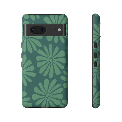 Stylish iPhone Case, Floral Phone Cover, Tough Phone Cases, Green Daisy Design, Unique Gift for Her, Spring Accessories