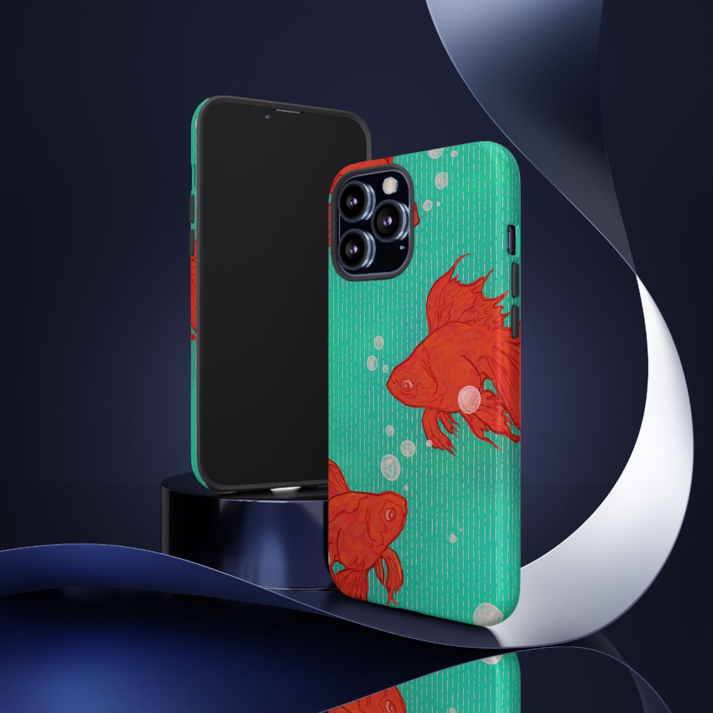 Vibrant Goldfish Phone Case, Colorful iPhone Cover, Ocean Vibe Accessory, Unique Gift for Fish Lovers, Cute Phone Cases
