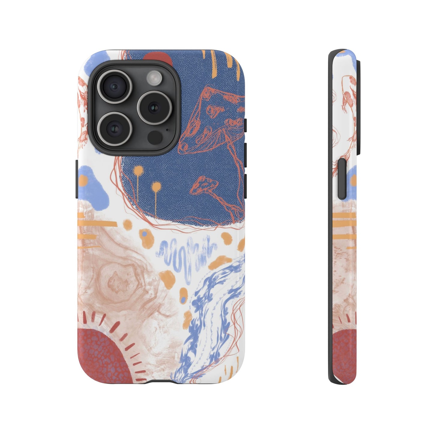 Artistic Phone Case with Abstract Design, Tough Phone Case, Unique Gift, Trendy Accessories, Modern Art Case, Stylish Tech Gear