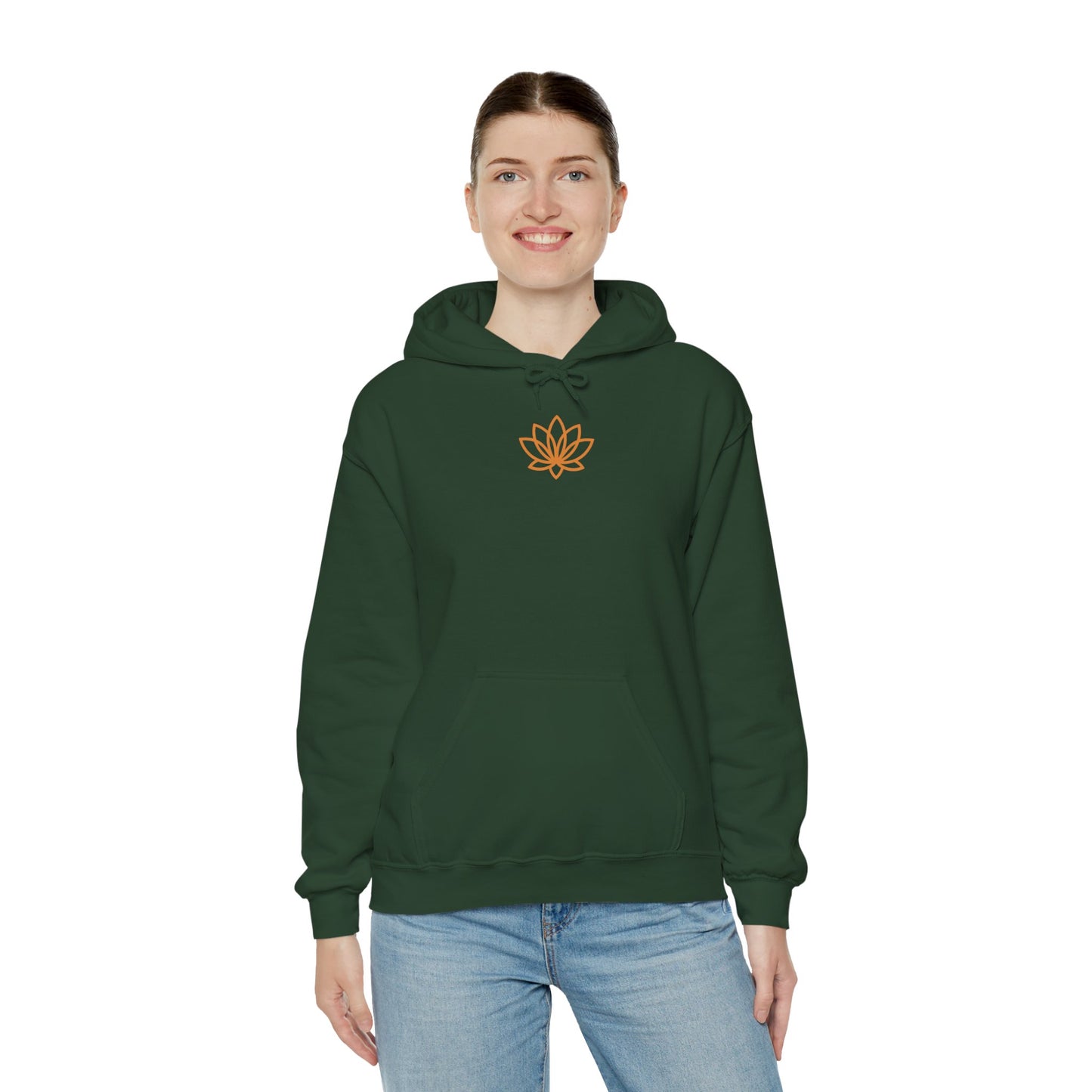 Serene Adventure Hoodie with Lotus Design, Eco-Friendly Sweatshirt for Outdoors, Yoga, Surfing, Beach Days, Mindfulness, Gift for Her, Gift for Him, Kayak Sweatshirt, Outdoor Designs