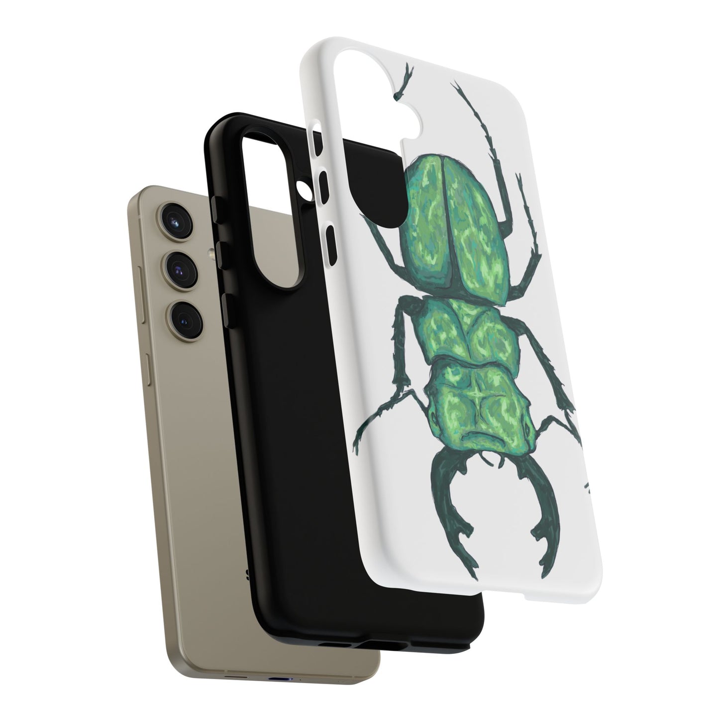 Green Beetle Phone Case - Tough Cases, Insect Lover Gift, Nature Lover Accessory, Unique Phone Cover, Eco-Friendly Design