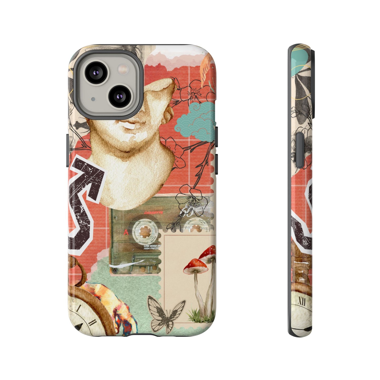 Artistic iPhone Case, Tough Cases with Vintage Design, Unique Phone Cover, Gift for Art Lovers, Protective Case for All Occasions, Vintage Collage Art