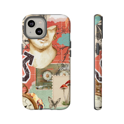 Artistic iPhone Case, Tough Cases with Vintage Design, Unique Phone Cover, Gift for Art Lovers, Protective Case for All Occasions, Vintage Collage Art