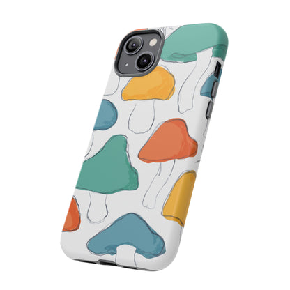 Mushroom Phone Case with Colorful Design, Tough Cases, Floral Tech Accessories, Gift for Nature Lovers, Trending Phone Cover