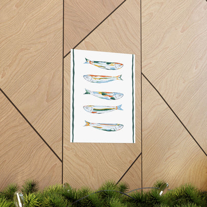 Artistic Fish Poster, Rustic Wall Art, Coastal Decor, Ocean Themed Home, Nautical Poster, Marine Art Print