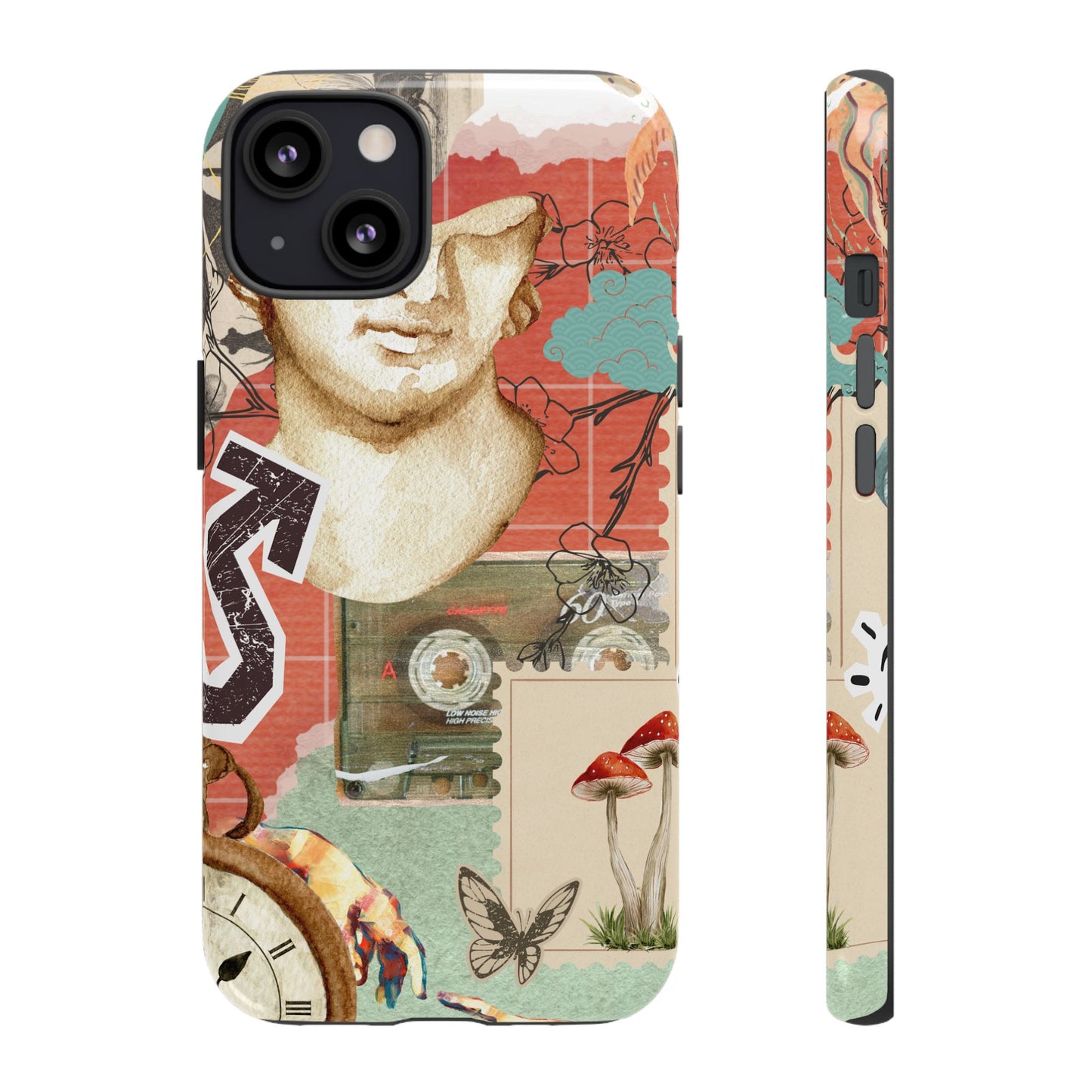 Artistic iPhone Case, Tough Cases with Vintage Design, Unique Phone Cover, Gift for Art Lovers, Protective Case for All Occasions, Vintage Collage Art