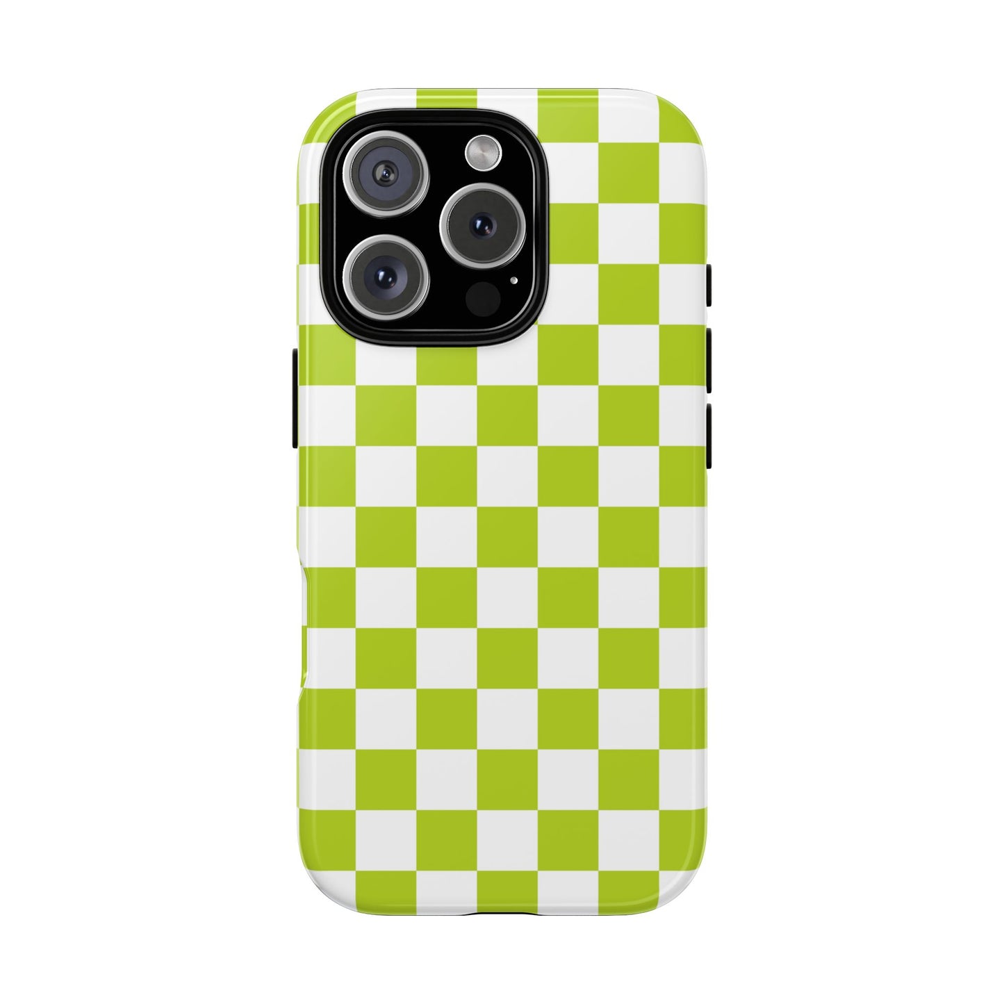 Lively Checker Pattern Phone Case | Tough Cases, Green Checkered Design, Unique Cell Phone Cover, Trendy Accessory, Gift Idea