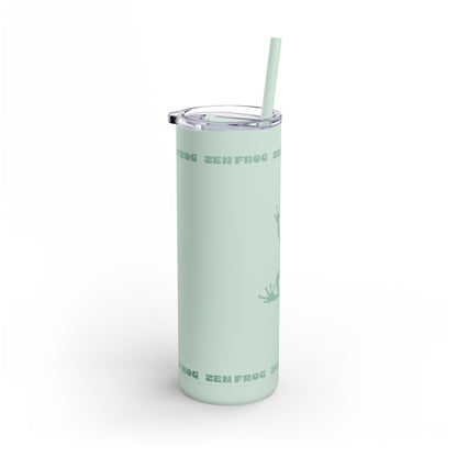 Zen Frog Skinny Tumbler, 20oz - Unique Drinkware for Nature Lovers, Eco-friendly Gift, Travel Cup, Summer Hydration, Stylish Reusable Cup