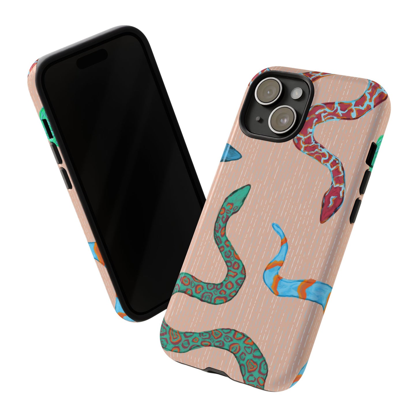 Colorful Snake Phone Case, Tough Phone Case, Unique Phone Cover, Animal Print Case, Gifts for Her, Trendy Accessories