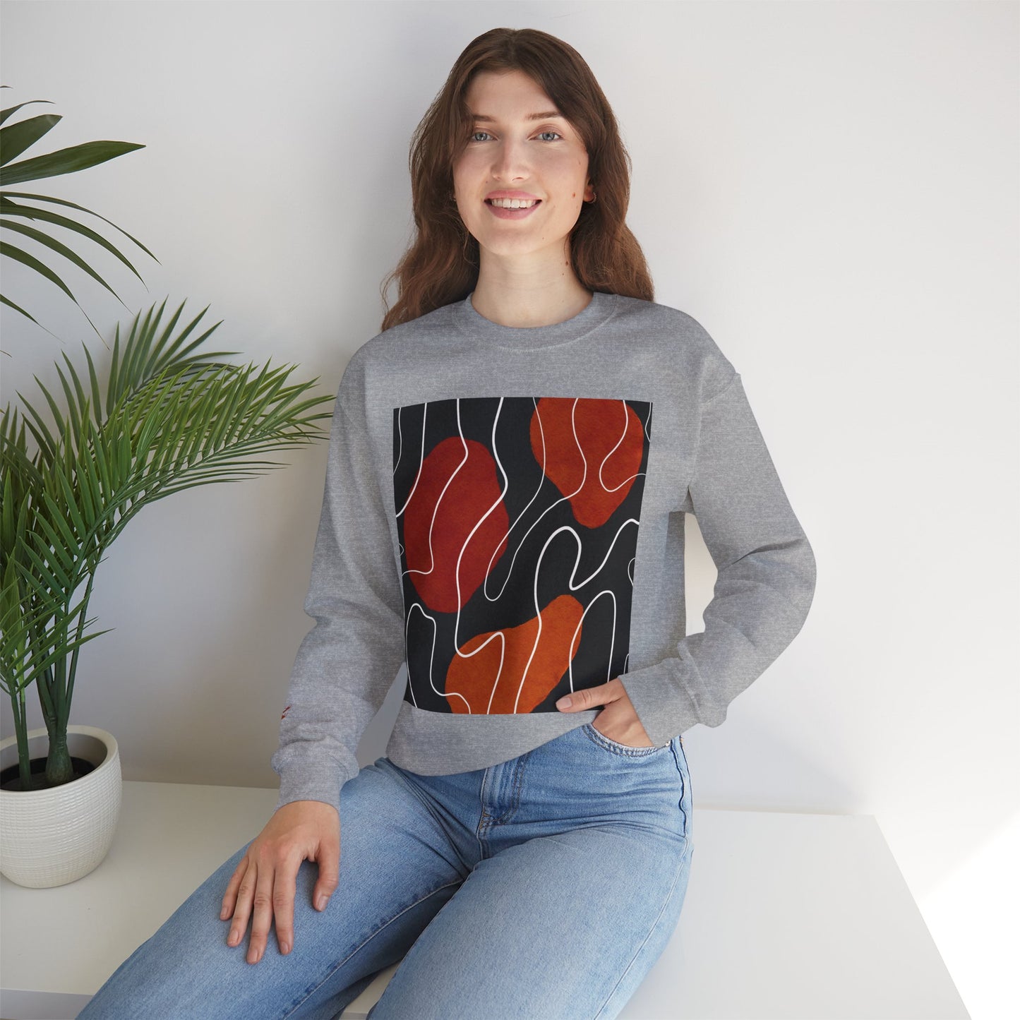 Abstract Modern Crewneck Sweatshirt, Cozy Casual Wear, Gift for Art Lovers, Stylish Layering, Perfect for Fall/Winter, Unique Graphic [...]