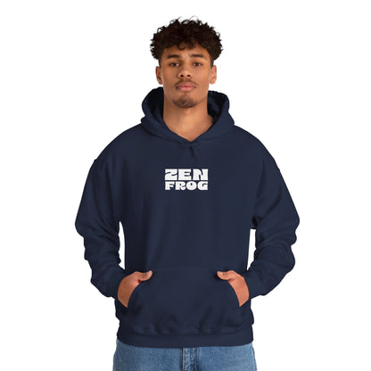 Zen Frog Octopus Unisex Heavy Blend Hooded Sweatshirt, Cozy Graphic Hoodie, Gift for Ocean Lovers, Unique Casual Wear, Relaxed Style