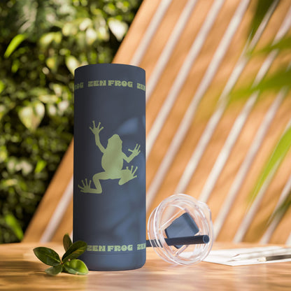 Zen Frog Skinny Tumbler, 20oz - Unique Drinkware for Nature Lovers, Eco-friendly Gift, Travel Cup, Summer Hydration, Stylish Reusable Cup