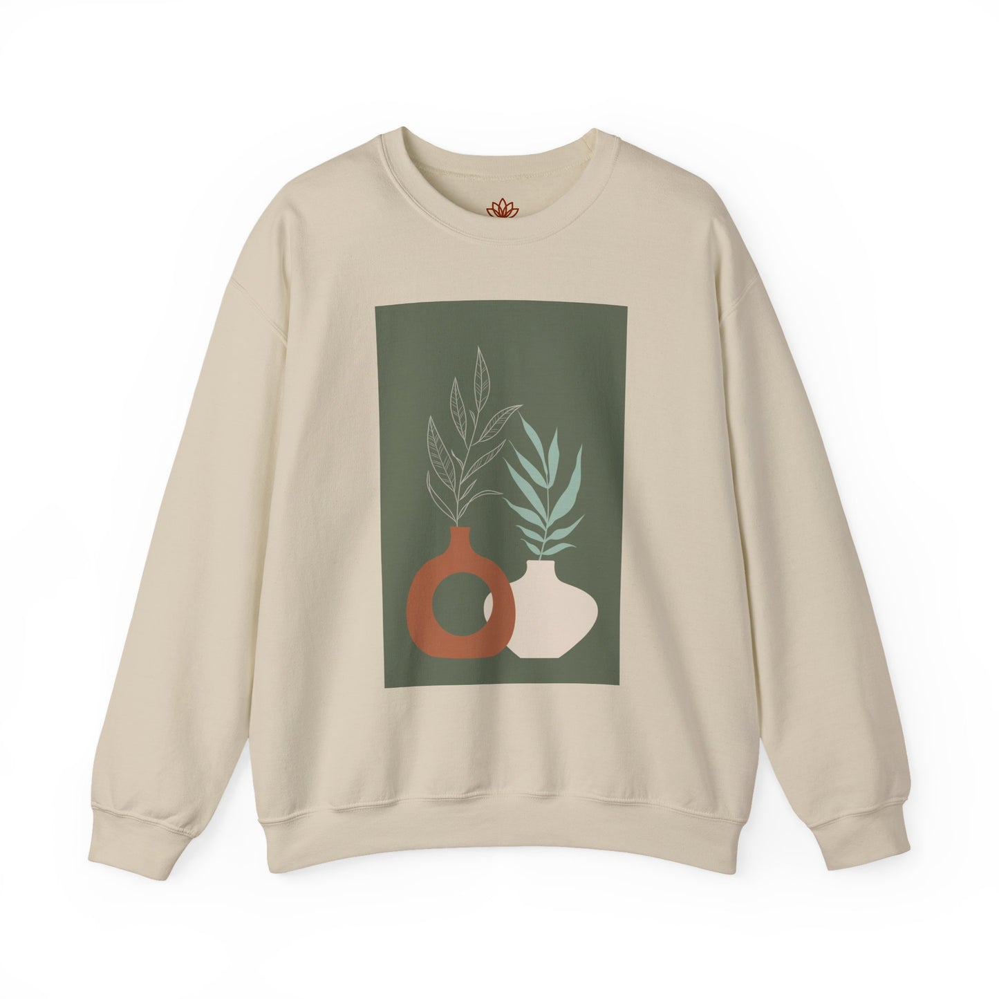 Botanical Minimalist Crewneck Sweatshirt, Cozy Unisex Pullover, Nature-Inspired Gift, Fall Fashion, Comfortable Layering Piece