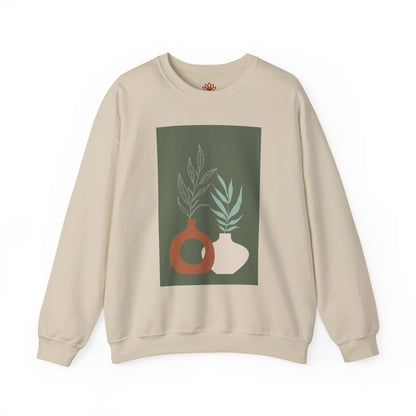 Botanical Minimalist Crewneck Sweatshirt, Cozy Unisex Pullover, Nature-Inspired Gift, Fall Fashion, Comfortable Layering Piece