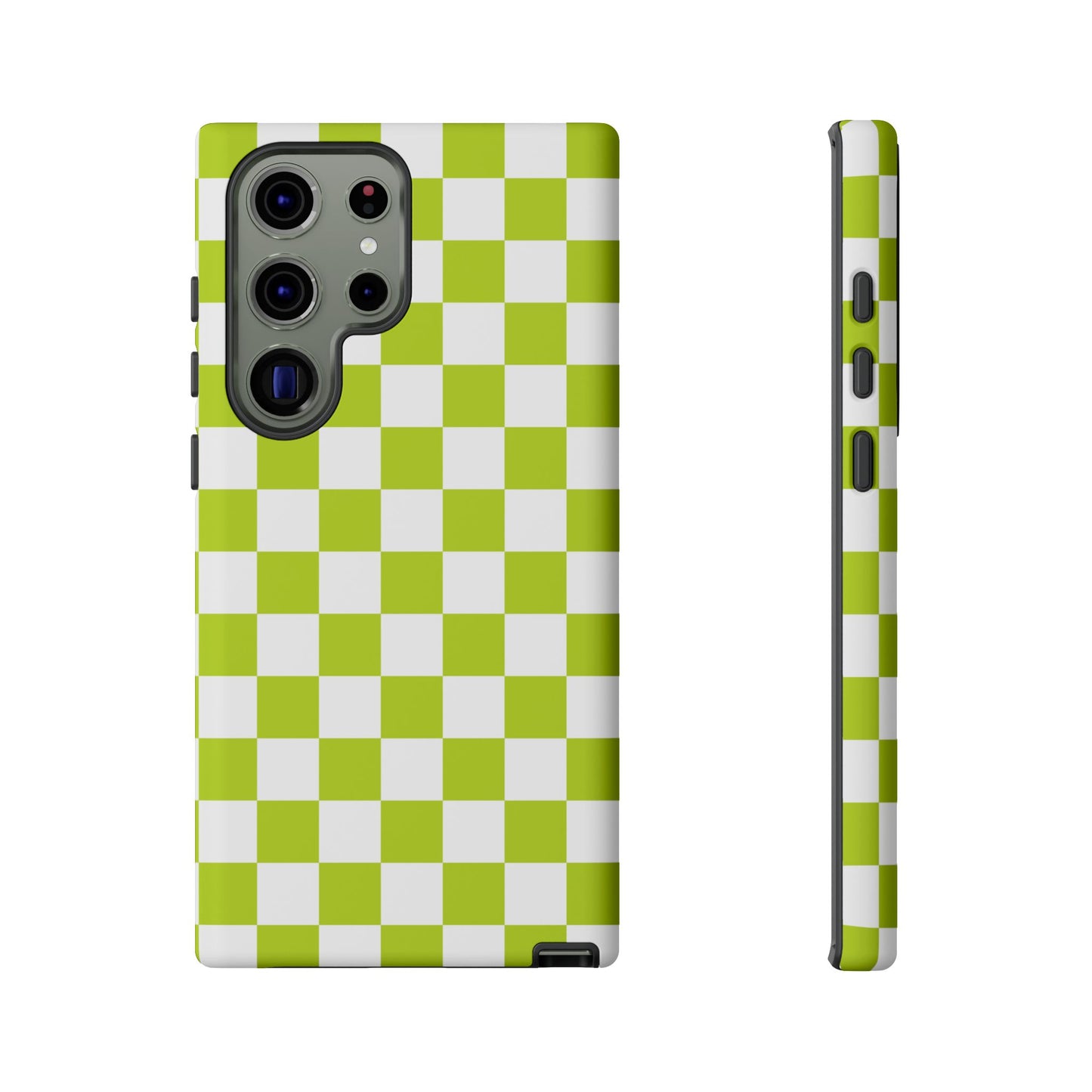 Lively Checker Pattern Phone Case | Tough Cases, Green Checkered Design, Unique Cell Phone Cover, Trendy Accessory, Gift Idea