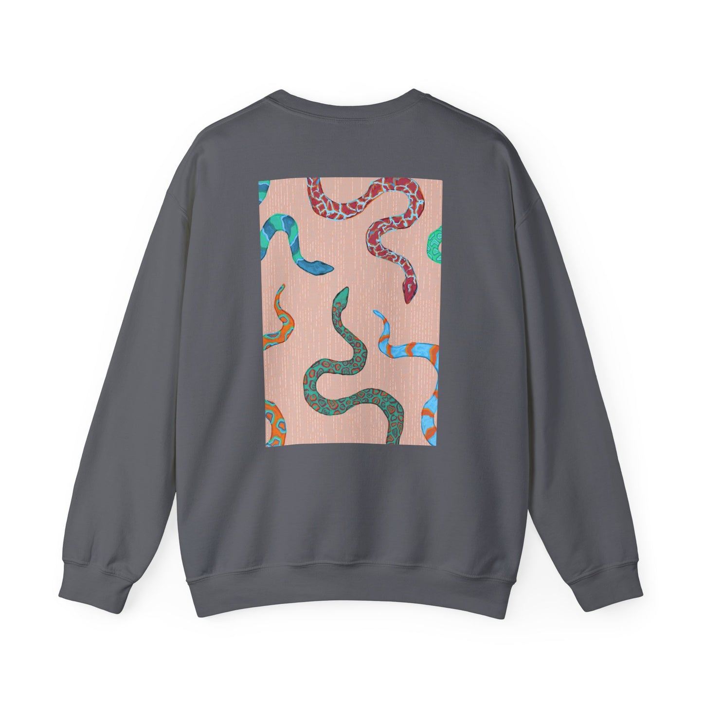 Funky Snake Unisex Crewneck Sweatshirt, Cozy Apparel, Unique Gift, Snake Art, Relaxed Style, Perfect for Casual Outings