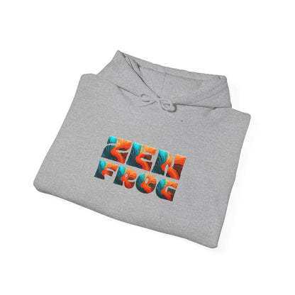 Zen Frog & Moon Unisex Hoodie, Cozy Sweatshirt for Relaxation, Gifts for Nature Lovers, Festival Wear, Everyday Comfort
