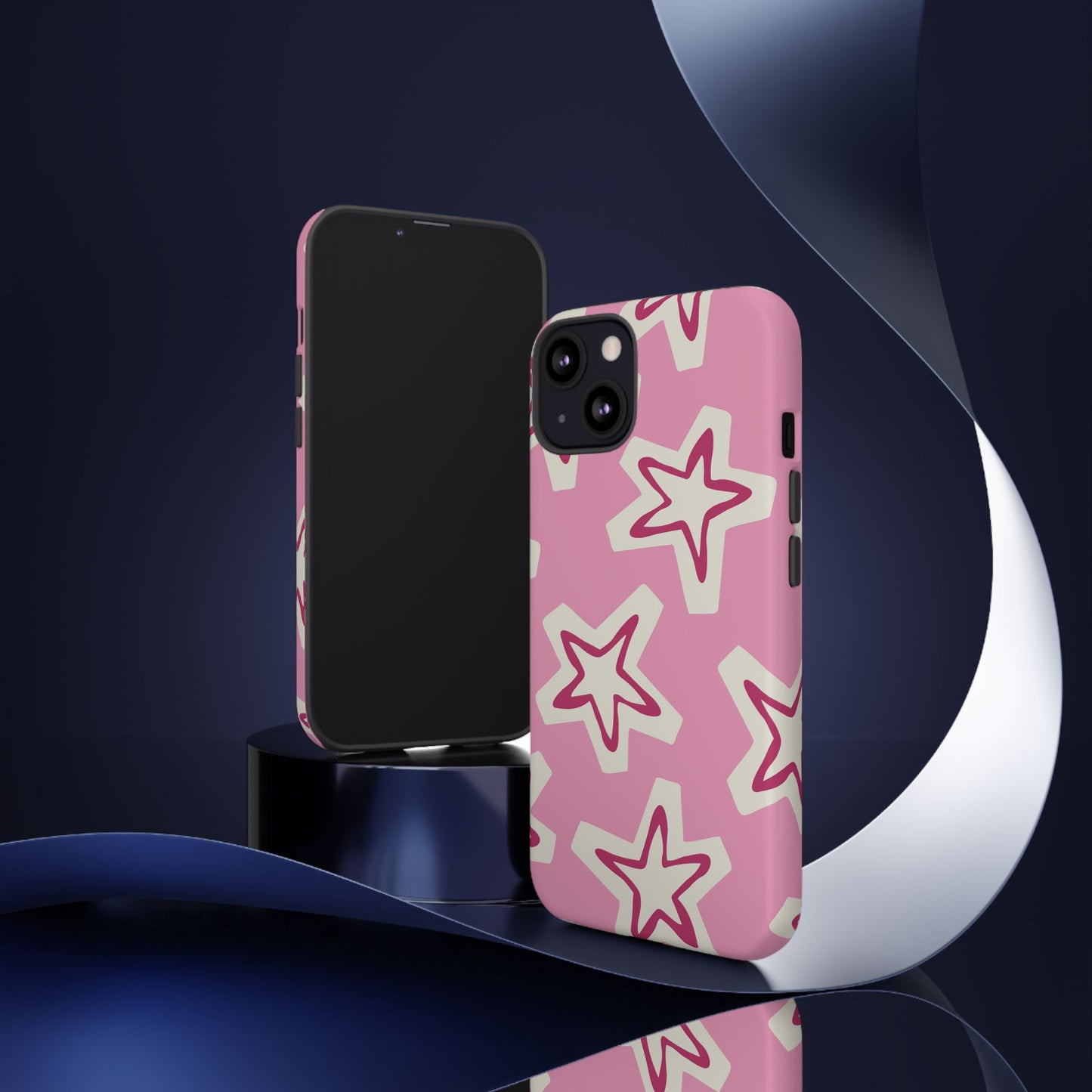 Starry Pink Phone Case | Tough Cases for Trendy Protection, Cute Gift, Fun Design, Holiday Match, Everyday Use