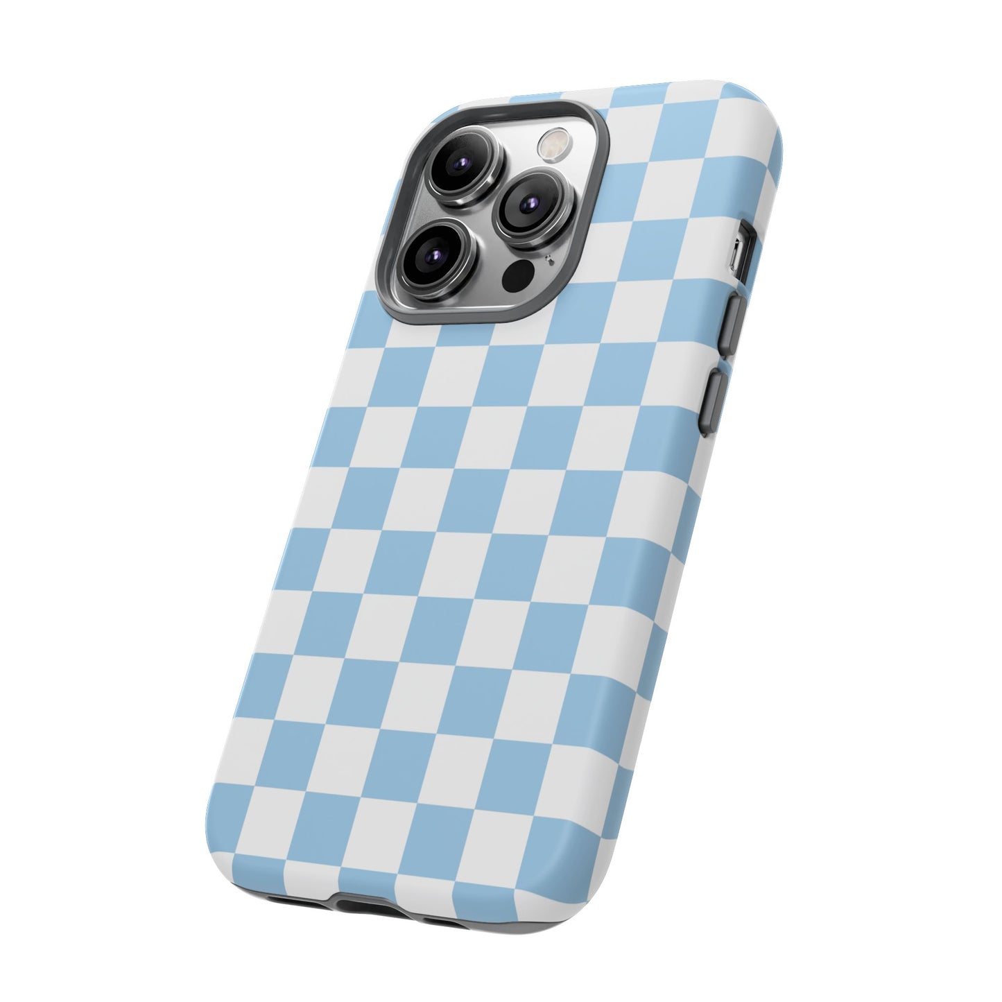 Blue Checkered Phone Case, Tough Phone Cover, Stylish Mobile Protector, Unique Gift for Him/Her, Trendy Accessories for Holidays