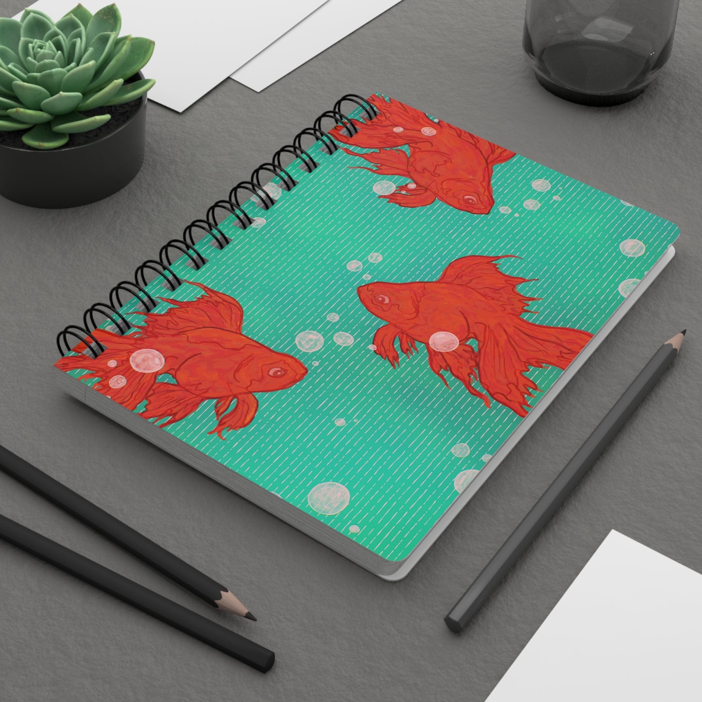 Goldfish Bubbles Spiral Notebook
