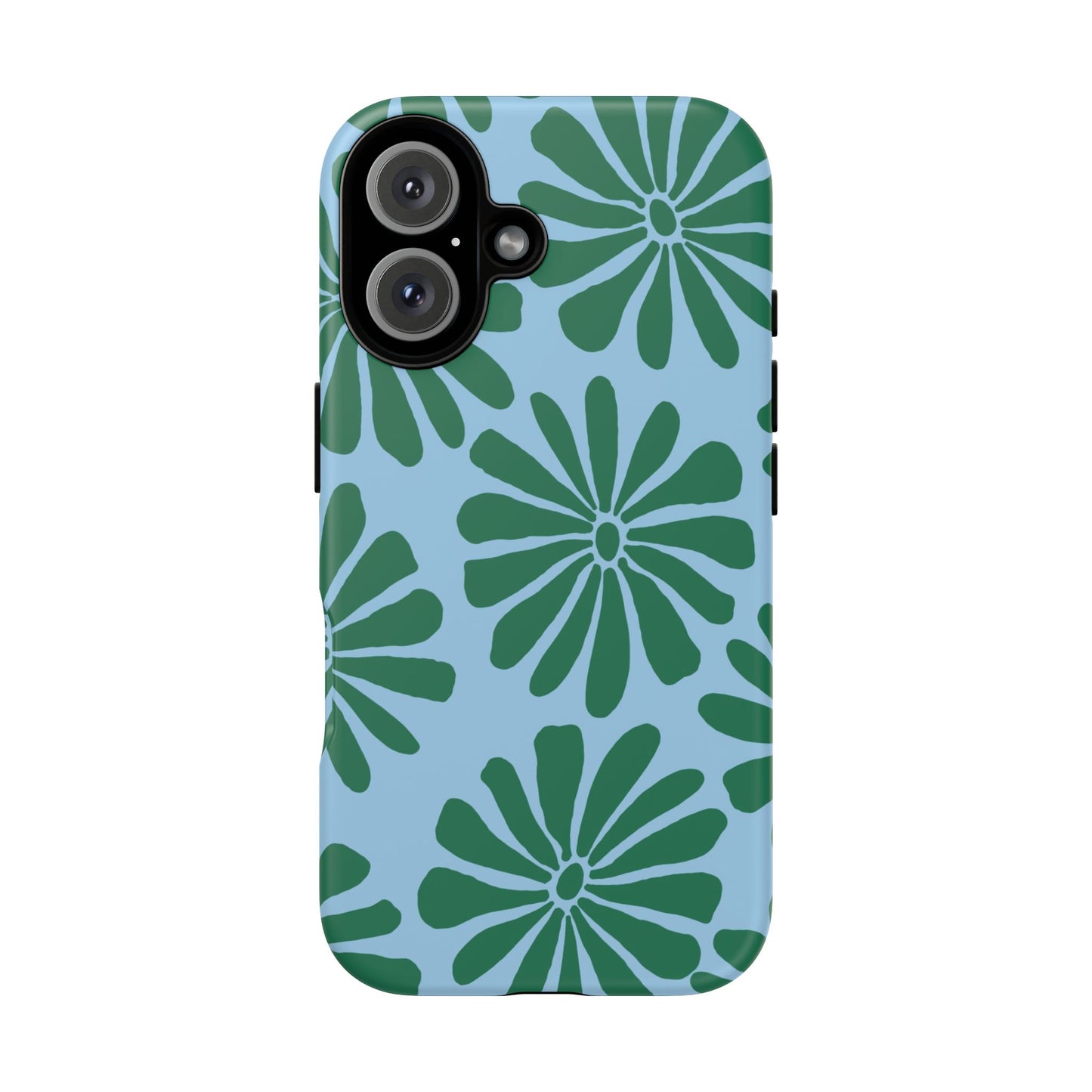Stylish iPhone Case, Floral Phone Cover, Tough Phone Cases, Green Daisy Design, Unique Gift for Her, Spring Accessories