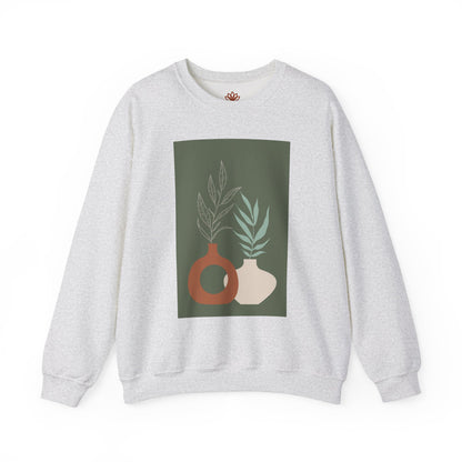 Botanical Minimalist Crewneck Sweatshirt, Cozy Unisex Pullover, Nature-Inspired Gift, Fall Fashion, Comfortable Layering Piece
