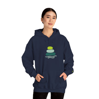 Serene Stacked Stones Hoodie, Unisex Sweatshirt for Mindfulness, Cozy Layer for Relaxation, Gift for Yoga Lovers, Perfect for Meditation