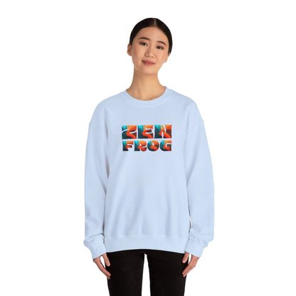 Zen Frog Crewneck Sweatshirt, Cozy Unisex Sweatshirt, Relaxed Fit Fashion, Perfect Gift for Friends, Everyday Style, Casual Wear, Simple Moon Design, Gift for Him, Gift for Her