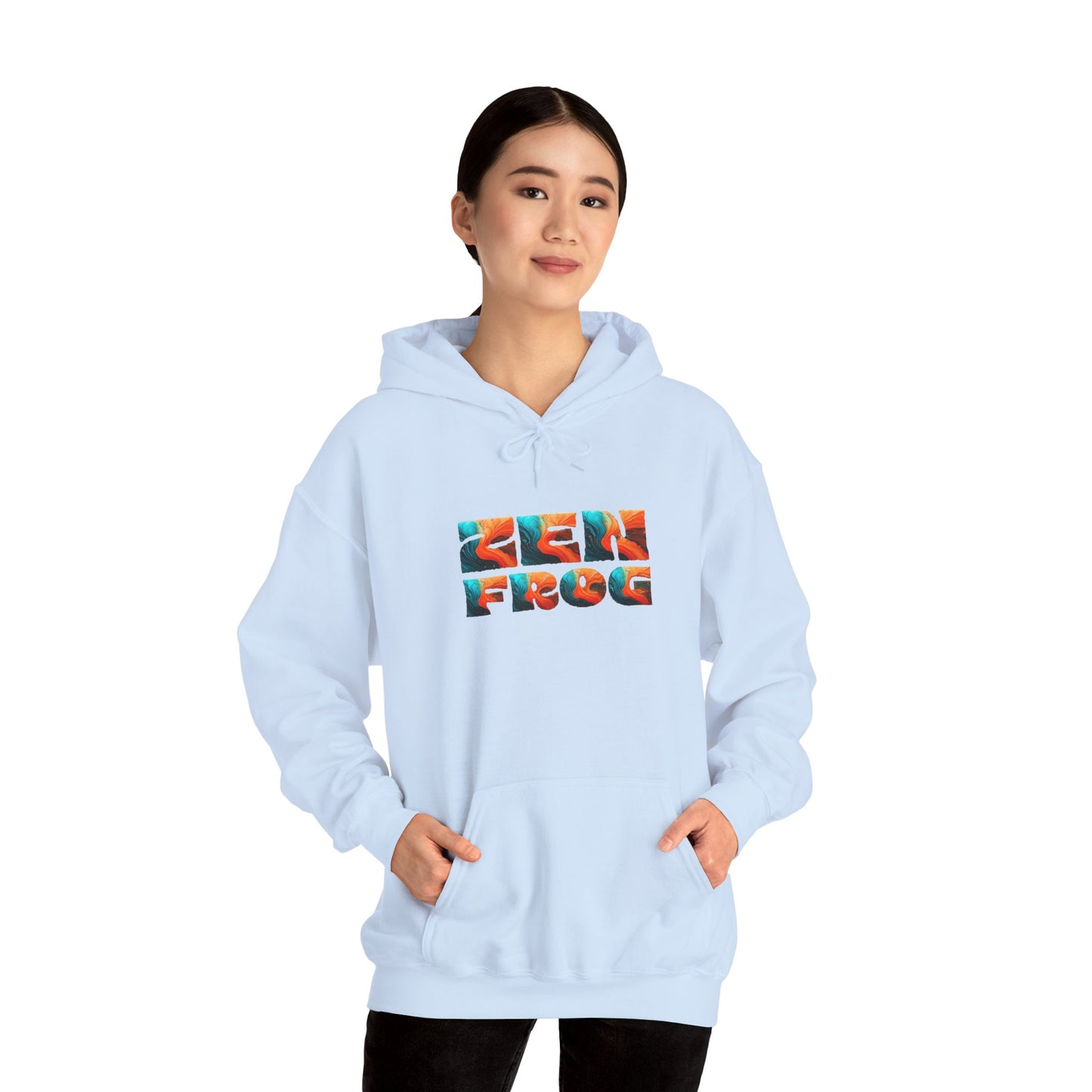 Zen Frog & Moon Unisex Hoodie, Cozy Sweatshirt for Relaxation, Gifts for Nature Lovers, Festival Wear, Everyday Comfort