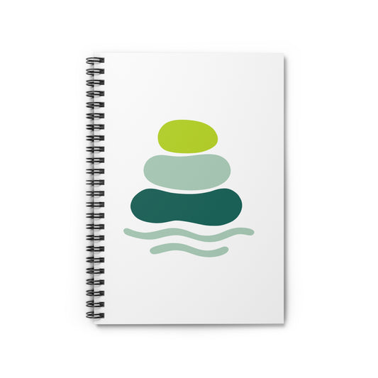 Meditative Spiral Notebook - Tranquil Stone Design, Journaling, Gift for Writers, Self-Care, Mindfulness, Office Supplies