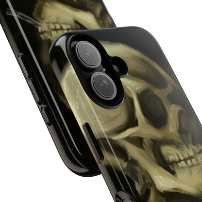 Skull Phone Case - Tough Cases, Macabre Style, Unique Accessories, Perfect for Halloween, Gothic Decor, Edgy Gift Idea | Van Gogh Reimagined, Abstract Twist on  Van Gogh's Skeleton with Burning Cigarette