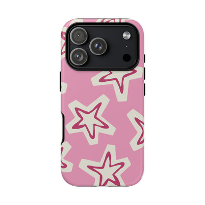 Starry Pink Phone Case | Tough Cases for Trendy Protection, Cute Gift, Fun Design, Holiday Match, Everyday Use