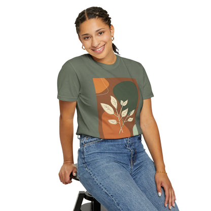 Boho Leafy T-Shirt, Unisex Short Sleeve Tee, Casual Wear, Earthy Aesthetic, Gifts for Nature Lovers, Comfortable Everyday Style