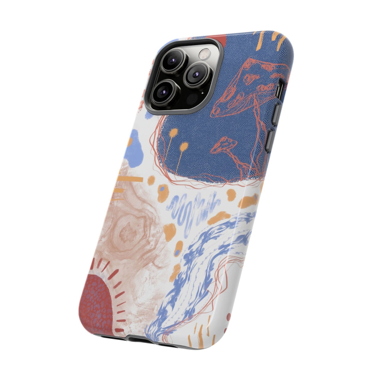 Artistic Phone Case with Abstract Design, Tough Phone Case, Unique Gift, Trendy Accessories, Modern Art Case, Stylish Tech Gear