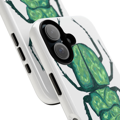 Green Beetle Phone Case - Tough Cases, Insect Lover Gift, Nature Lover Accessory, Unique Phone Cover, Eco-Friendly Design