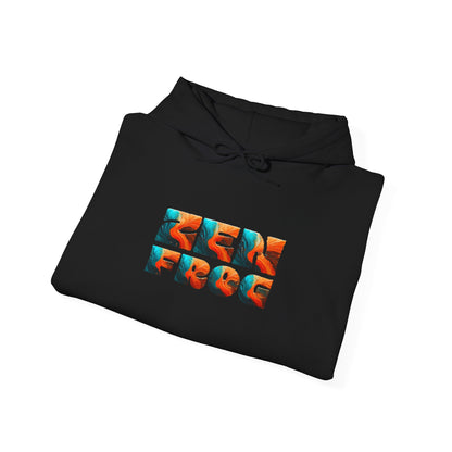 Zen Frog & Moon Unisex Hoodie, Cozy Sweatshirt for Relaxation, Gifts for Nature Lovers, Festival Wear, Everyday Comfort
