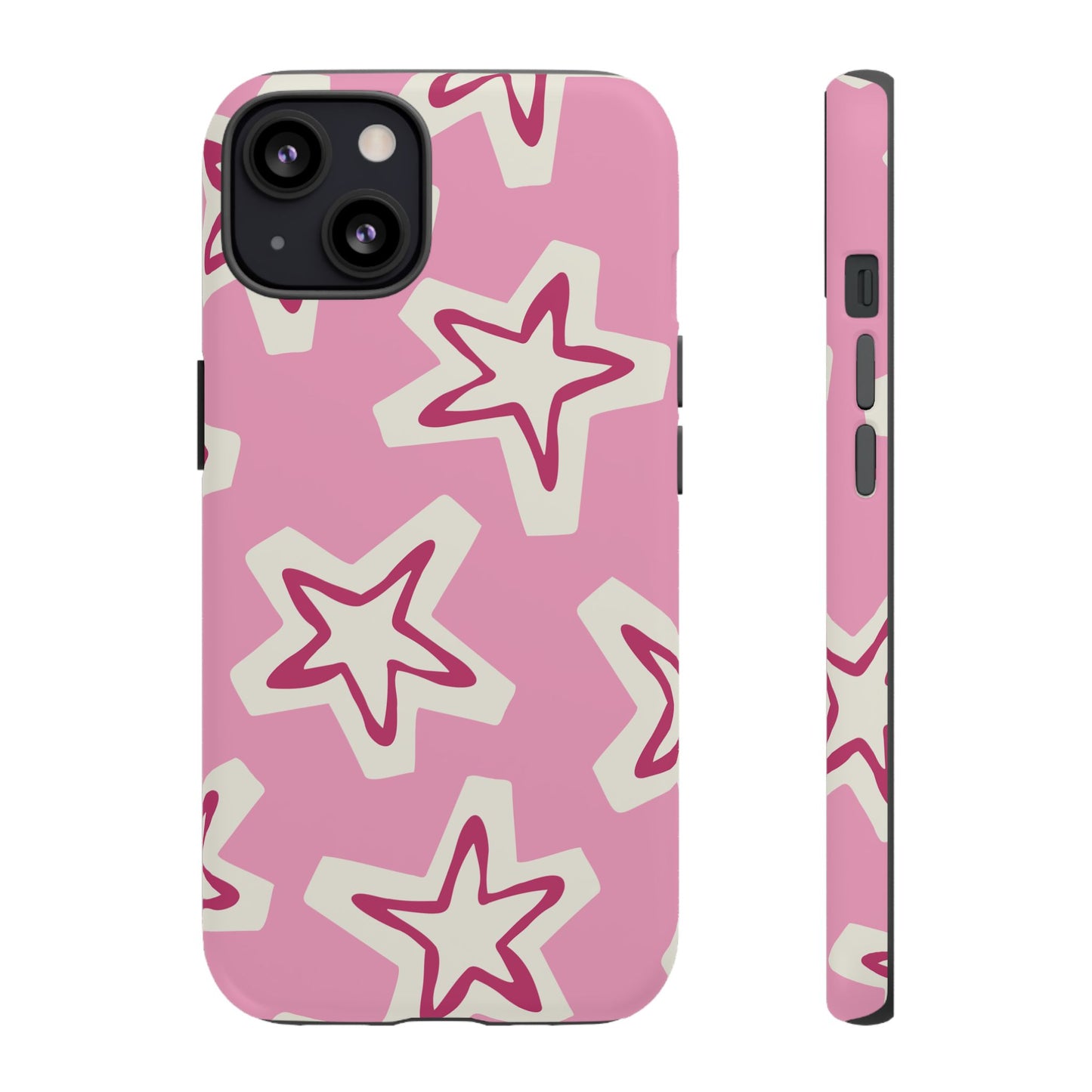 Starry Pink Phone Case | Tough Cases for Trendy Protection, Cute Gift, Fun Design, Holiday Match, Everyday Use