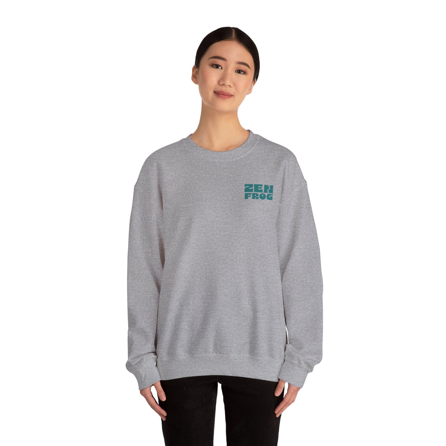 Zen Frog Crewneck Sweatshirt - Relaxed Vibe, Unisex Sweatshirt, Perfect for Cozy Days, Gift for Meditation Lovers, Casual Fashion
