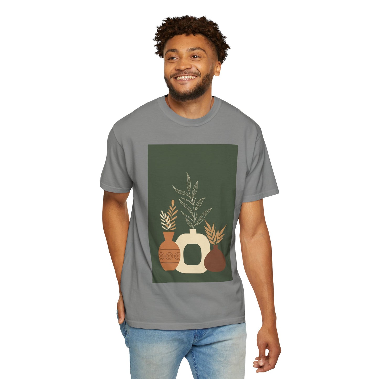Earthy Bohemian T-Shirt with Botanical Design, Casual Tee for Nature Lovers, Gift for Plant Enthusiasts, Eco-Friendly Fashion, Everyday Wear