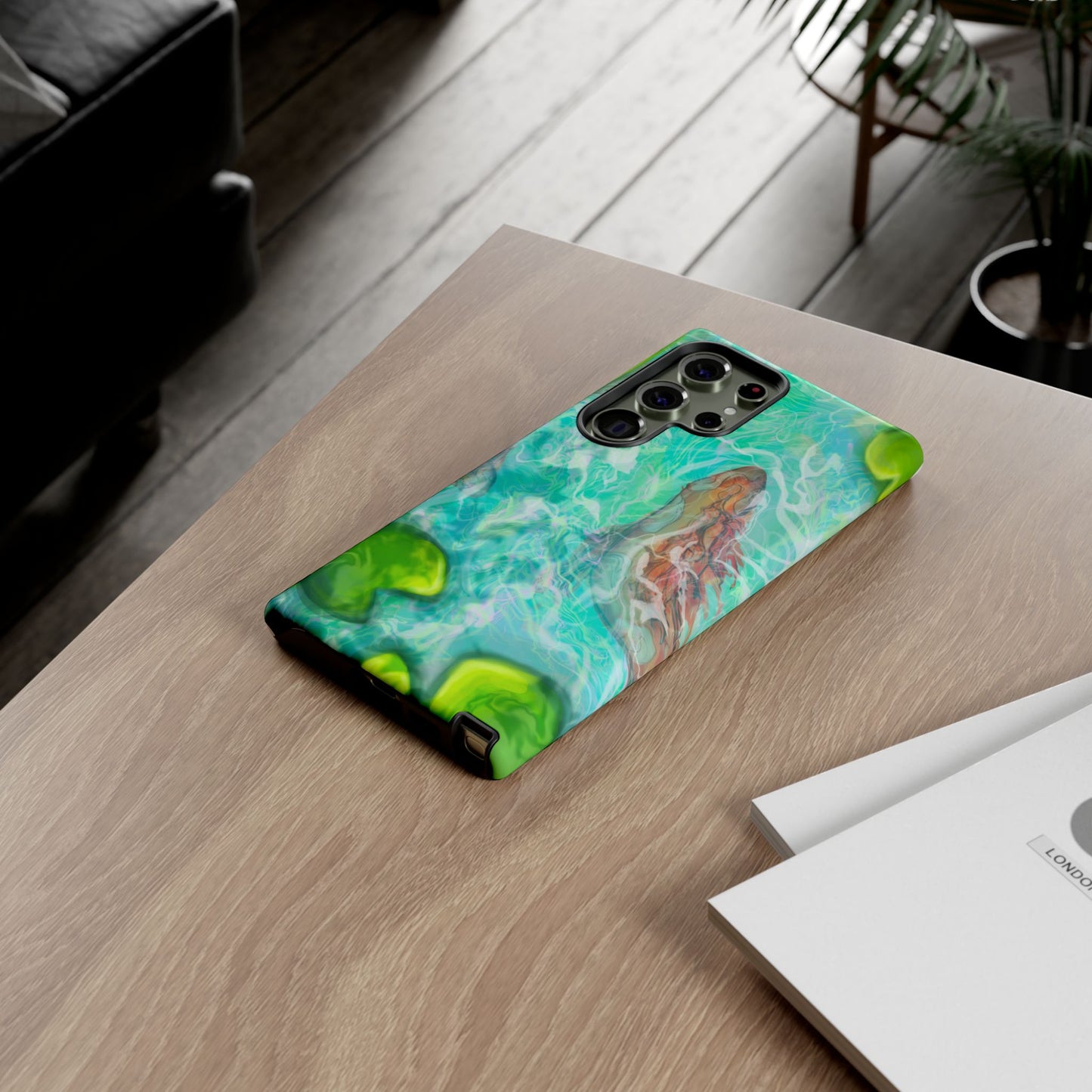 Watercolor Phone Case, Nature Lover Gift, Tough Phone Cover, Phone Accessory, Unique Design for Spring/Summer, Lily Pad, Fish Pond
