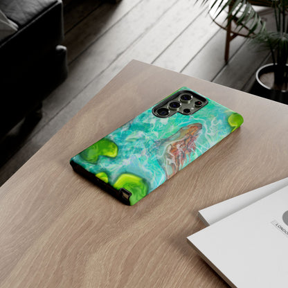 Watercolor Phone Case, Nature Lover Gift, Tough Phone Cover, Phone Accessory, Unique Design for Spring/Summer, Lily Pad, Fish Pond