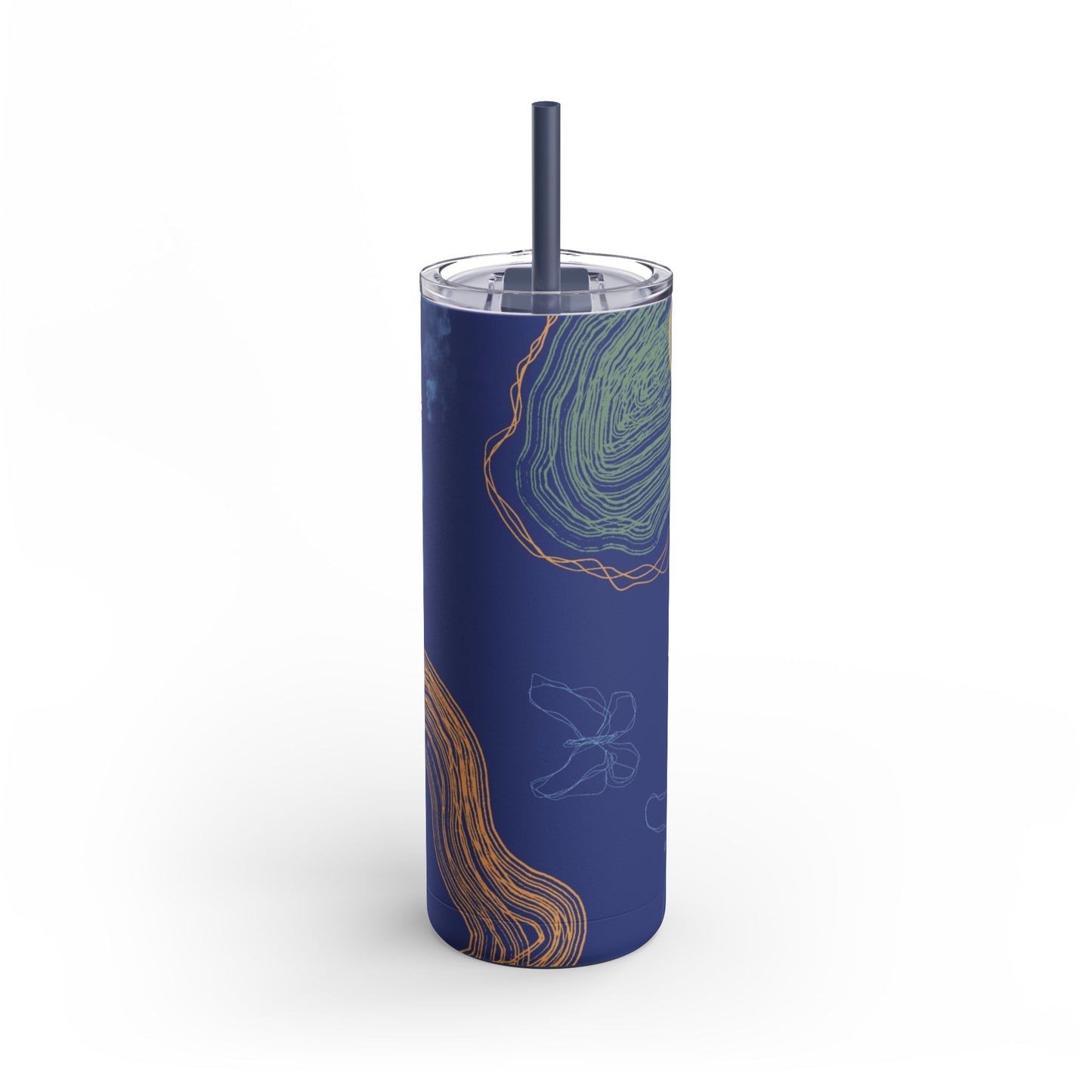 Boho Abstract Art Tumbler, 20oz Skinny Travel Mug, Stylish Drinkware for Camping, Gifts for Her, Home Decor