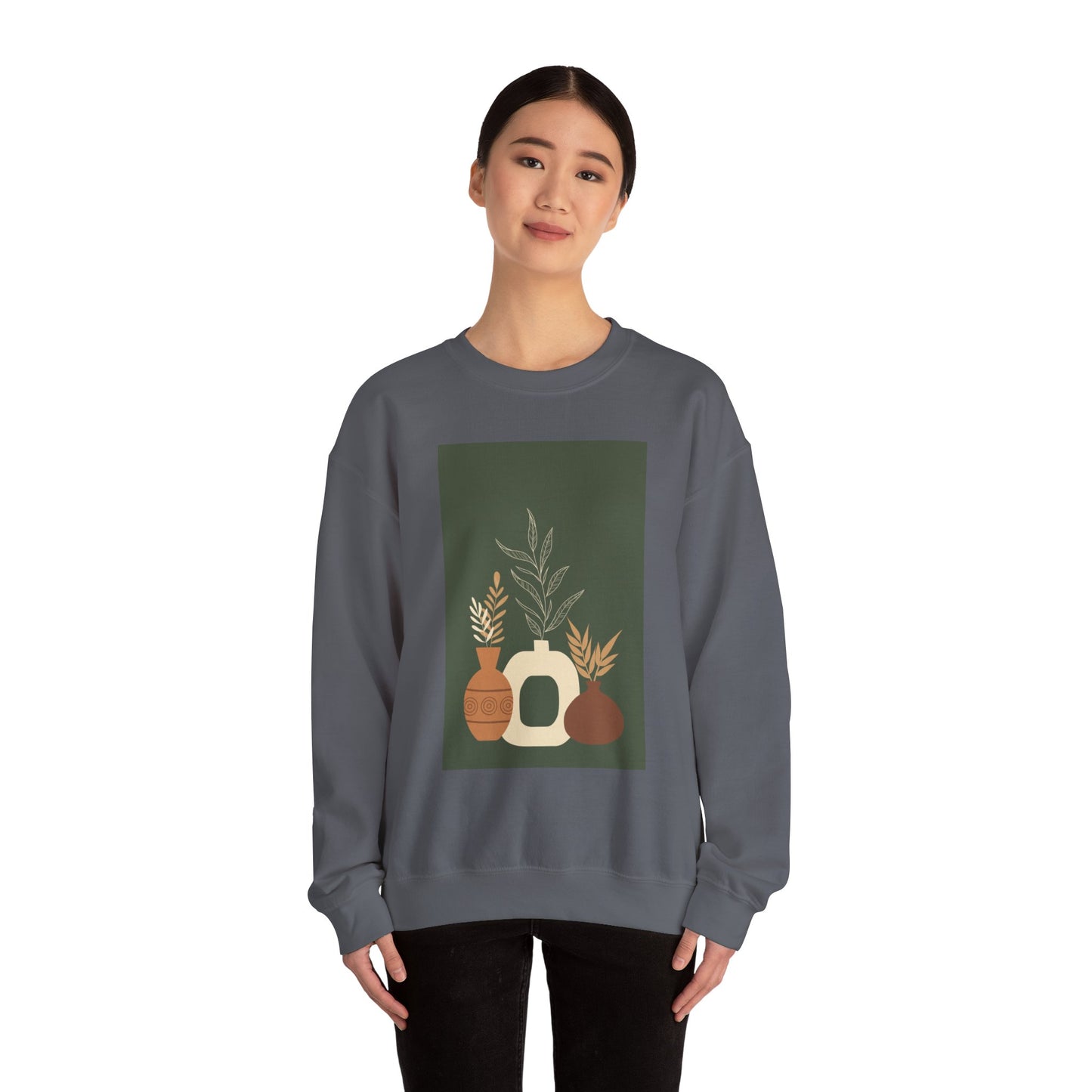 Fall-Inspired Botanical Crewneck Sweatshirt, Cozy Sweatshirt for Women, Warm Unisex Sweater, Autumn Gift,  Plant Lover Apparel