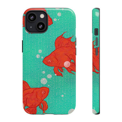 Vibrant Goldfish Phone Case, Colorful iPhone Cover, Ocean Vibe Accessory, Unique Gift for Fish Lovers, Cute Phone Cases