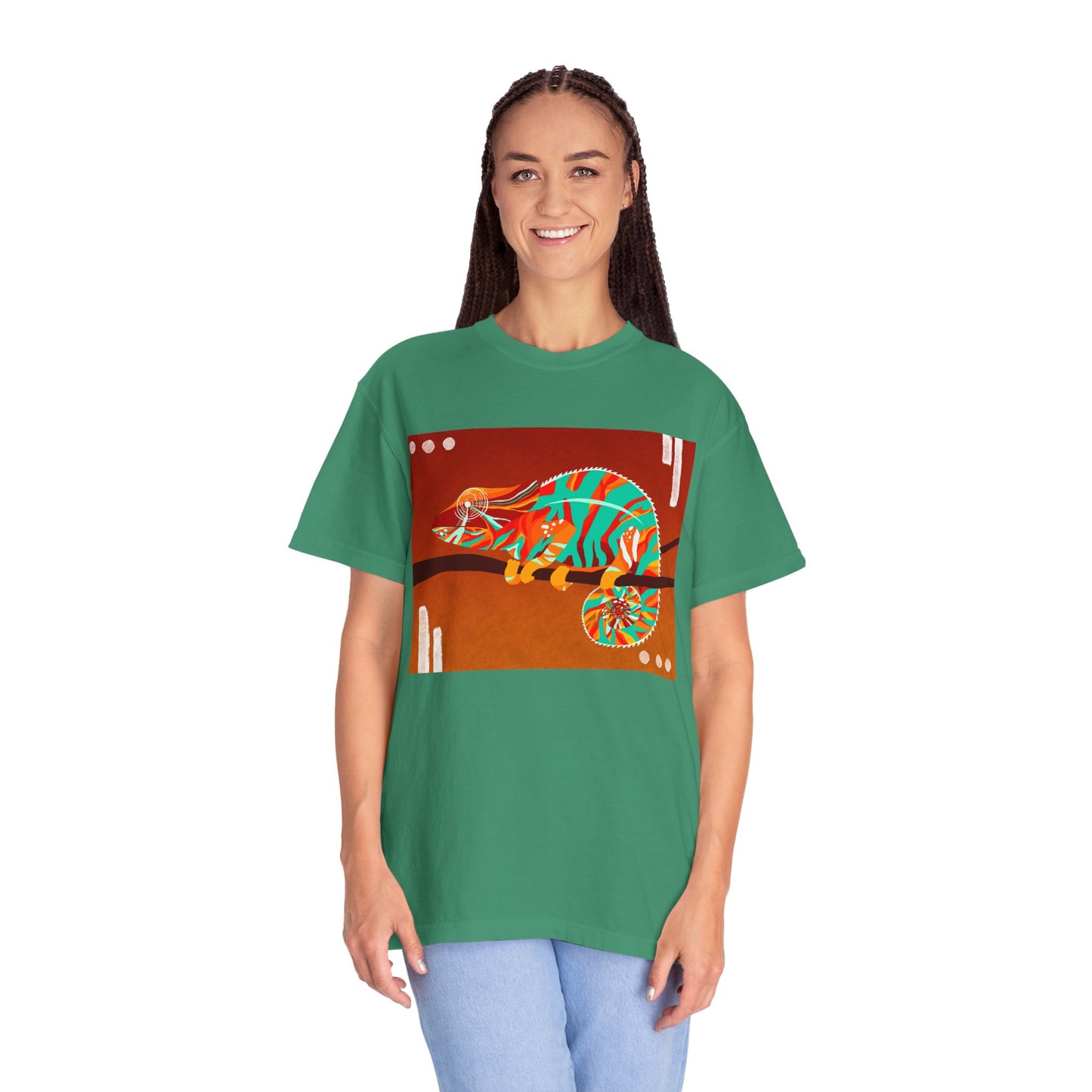Vibrant Chameleon T-Shirt | Eco-friendly Fashion Tee, Unisex Graphic Tee, Animal Lover Shirt, Gift for Nature Enthusiasts