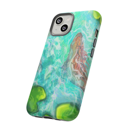 Watercolor Phone Case, Nature Lover Gift, Tough Phone Cover, Phone Accessory, Unique Design for Spring/Summer, Lily Pad, Fish Pond